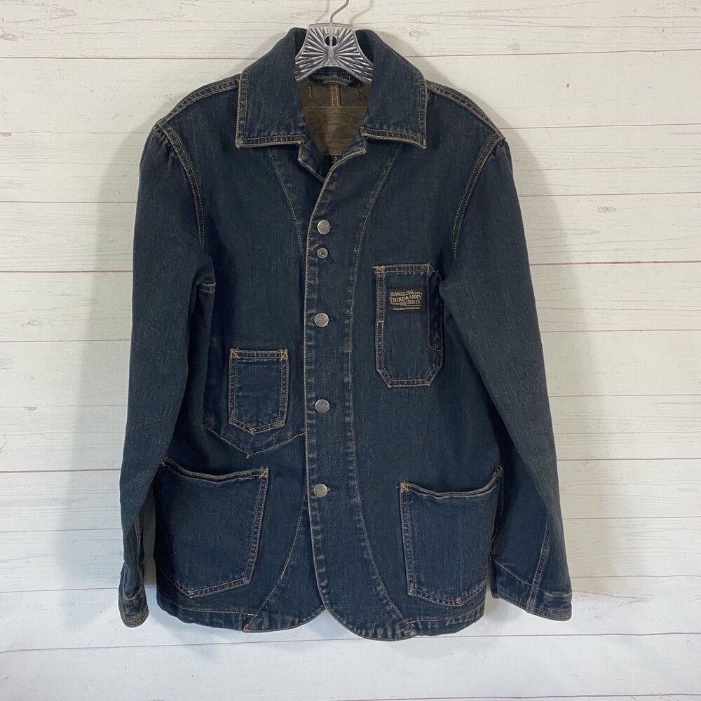 Third & Army Womens Denim Jacket Size Small 100% Cotton Blue Pockets Button Up